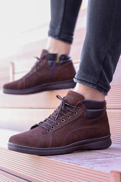 088 Hakiki Deri Fermuarlı Kısa Erkek Bot