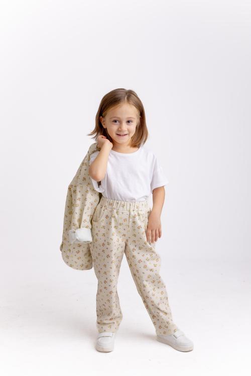 Çiçek Gabardin Kız Çocuk Pantolon
