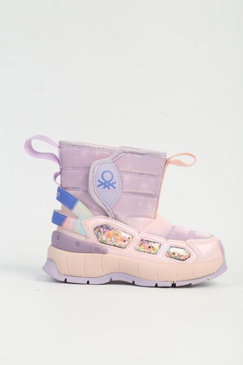 11079 İthal Memory Foam Kürklü Cırtlı Kız Çocuk Bot