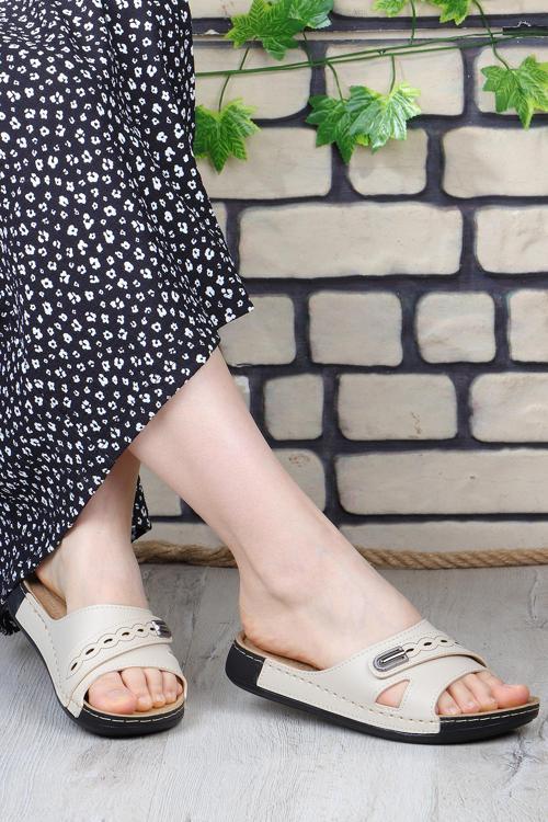 Elegance Ortopedik Tek Tokalı Kadın Terlik Ev Terliği