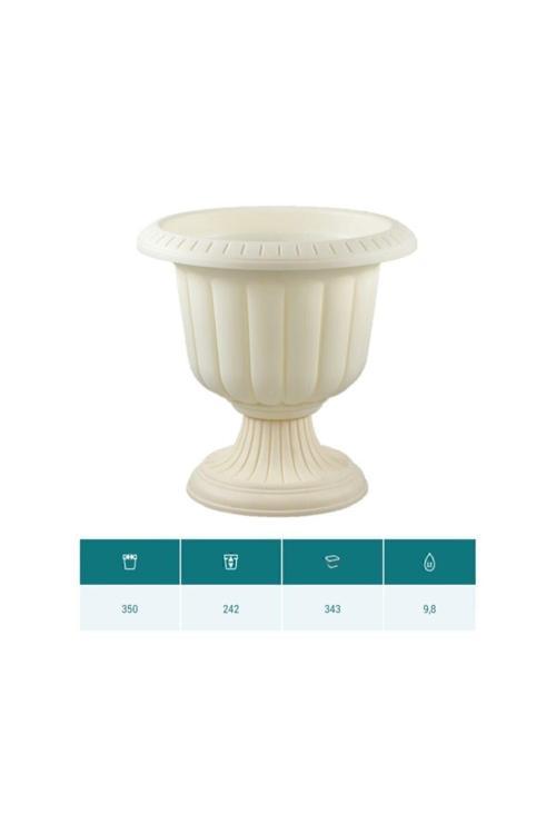 9,8 Litre Nergiz Saksı Beyaz Dekoratif Saksı