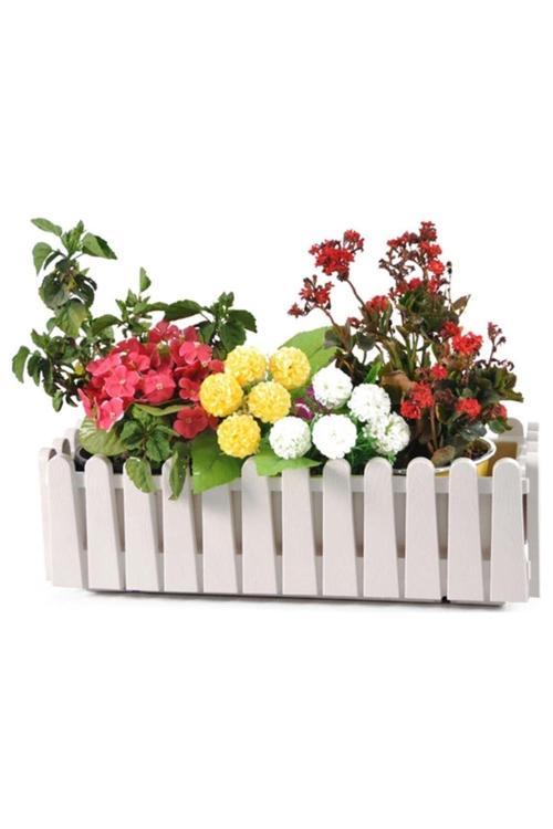 Lüx Istanbul Balkon Saksı - Beyaz Renk 14 Litre