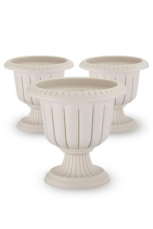 Saksı Dekoratif Ayaklı Nergis Saksı Seti Plastik Çiçek Saksısı 3Lü Set