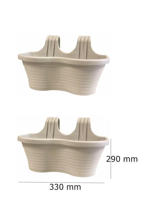 Tombik Saksı Askılı Balkon Saksısı 6,5 Litre Beyaz