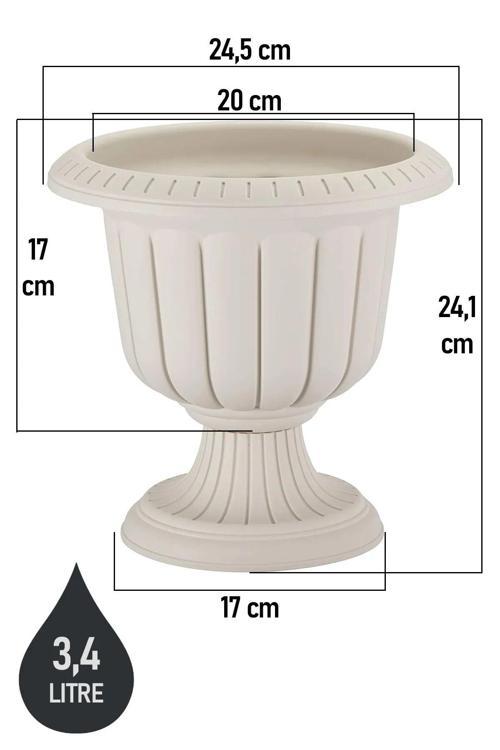 Nergis Saksı 3,4 Litre Plastik Ayaklı Çiçek Saksısı Dekoratif Salon Saksı