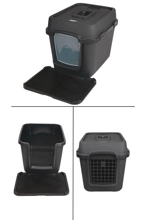 Xxl 3 Fonksiyonlu Ultra Lüx Kapalı Kedi Tuvaleti Ve Kedi , Köpek Taşıma Çantası 67 X 52 X 51 Cm