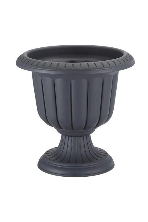 Nergis Saksı 9,8 Litre Siyah Antrasit Ayaklı Plastik Nergiz Saksı No1 35Cm