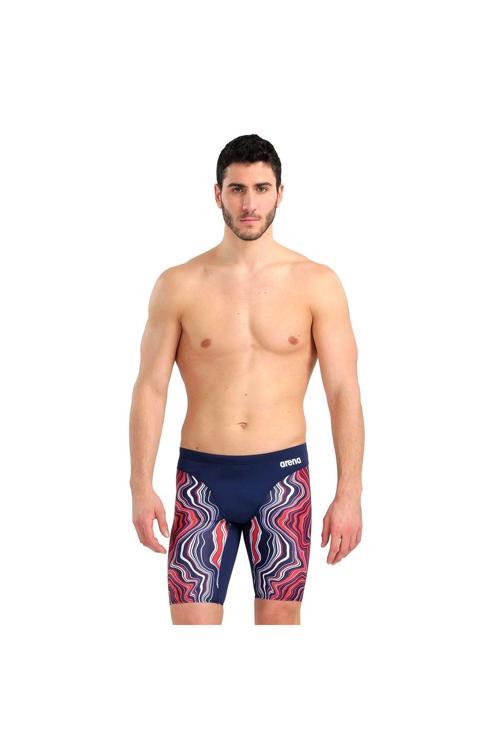 Swim Jammer Marbled Erkek Mavi Yüzücü Mayosu 005785740