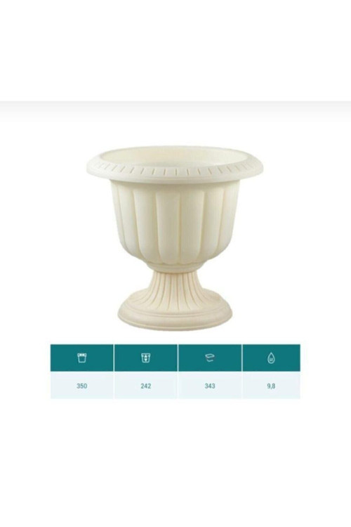 9,8 Litre Nergiz Saksı Beyaz