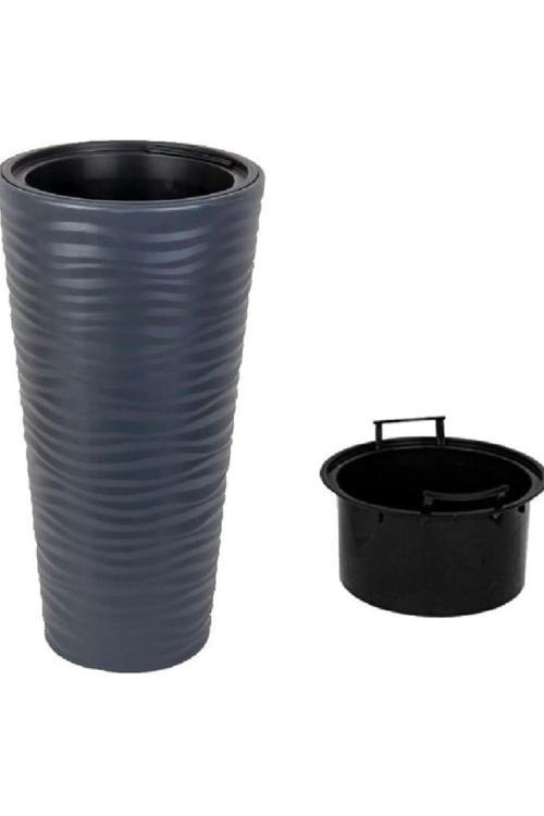 Kumsal Vazo Dekoratif Saksı Antrasit 9 Lt