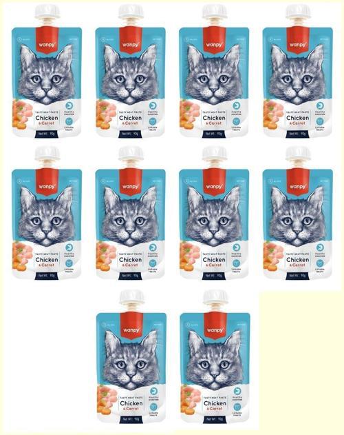 Taze Tavuklu & Havuçlu Kedi Et Ezmesi 90 Gr*10 LU PAKET