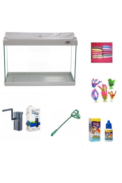 30 Cm Akvaryum Hazır Set 3018 Beyaz