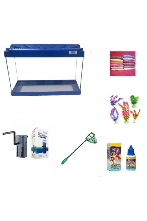 30 Cm Akvaryum Hazır Set 3018 Mavi