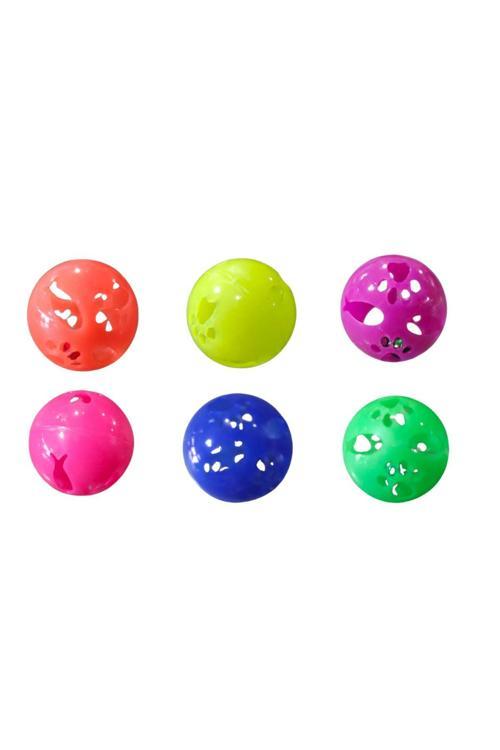 Kedi Topu Balıklı 4 Cm Çap ( 6 Adet )