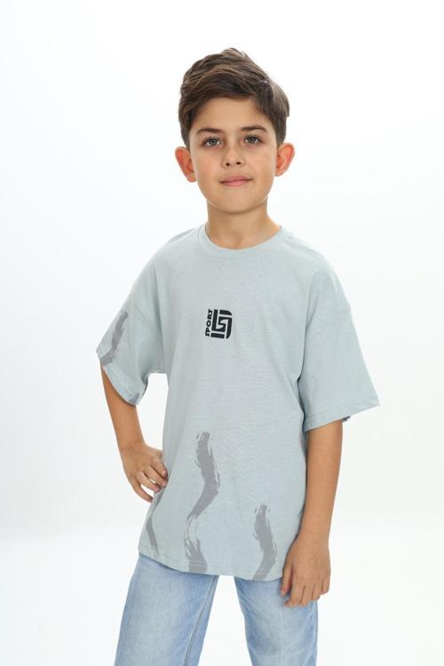 Toontoy Erkek Çocuk Sport Yazılı Fırça Baskılı Tişört