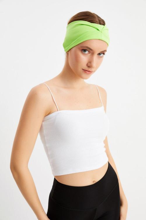 Kadın Çift Taraflı Kullanım Alternatifli Pamuklu Penye Kaymaz Hafif Spor Saç Bandı Bandana