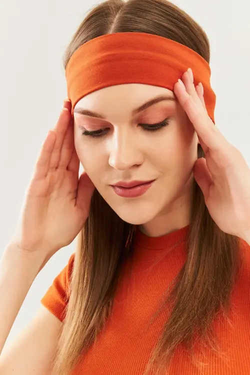 Kadın %100 Pamuklu Penye, Kaymaz, Terletmez, Ultra Hafif, Spor Saç Bandı Bandana