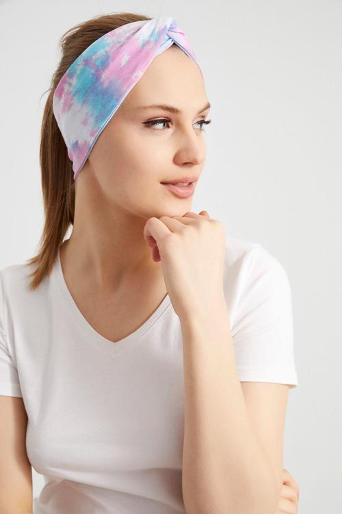Batik Aqua, Butik Tasarım Kadın Bandana Saç Bandı, Ekstra Yumuşak, Esnek, Doğal, Pamuklu Penye