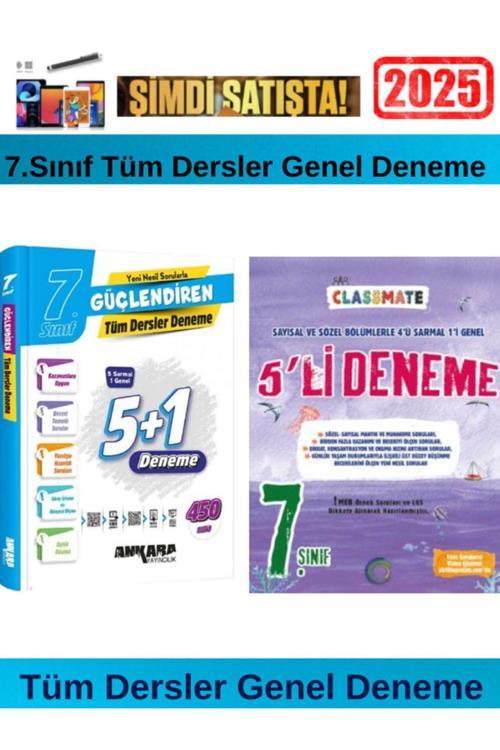 2025 7.Sınıf Güçlendiren Tüm Dersler 5+1 Deneme+Okyanus Classmate 7.Sınıf 5 li Deneme+Kalem