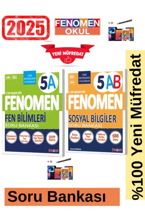 2025 5.Sınıf Fen(A) Kolay1029 Soru-Sosyal(A-B)688 Soru Yeni Müfredat Soru Bankası Seti+Kalem