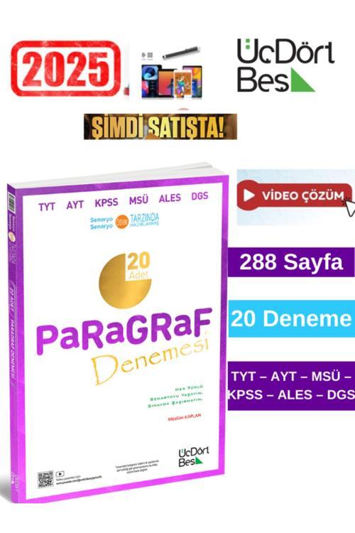 Üç Dört Beş Yayınları 345 Üçdörtbeş 2025 Tüm Sınavlar 20 Li Deneme Android Kalem