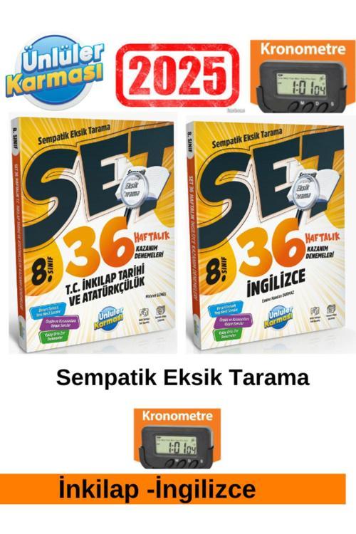 2025 Set 8.Sınıf İngilizce-İnk Tarihi  36 Haftalık Kazanım Denemeleri+Kronometre(Yeni Ürün)