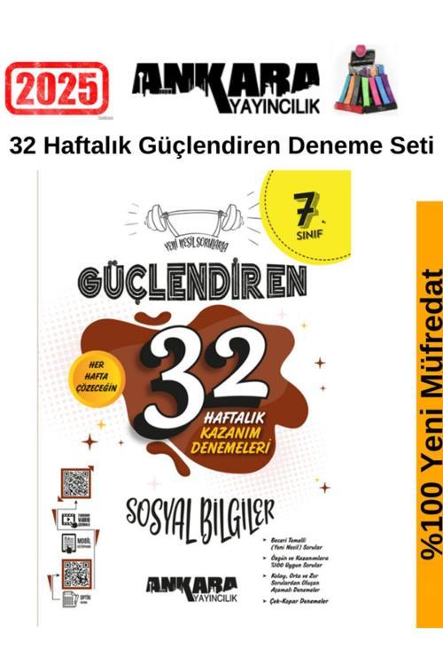 Güncel 2025 7.Sınıf Güçlendiren Sosyal Bilgiler 32 Hafta Video Çözümlü Deneme Seti+Kalemlik