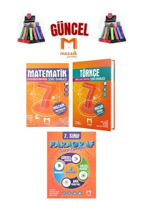 Mozaik 7.Sınıf Matematik-Türkçe-Paragraf Video Çözümlü Soru Bankası Seti+Kalemlik