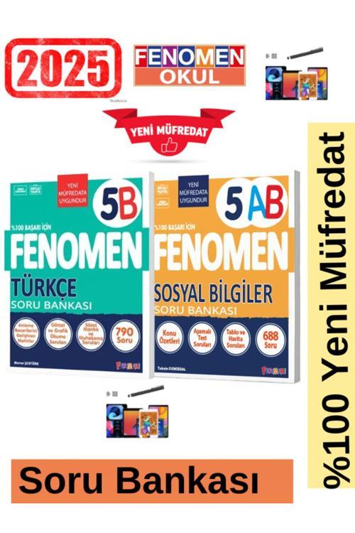 2025 5.Sınıf Türkçe(B) Zor -Sosyal(AB)%100 Yeni Müfredat Soru Bankası Seti+Kalem