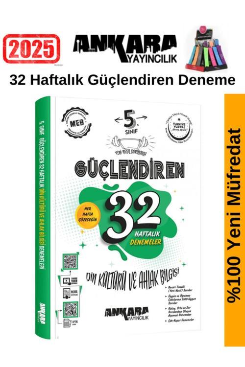 Ankara 5.Sınıf Güçlendiren Din Kültürü 32 Haftalık Deneme Seti+Kalemlik