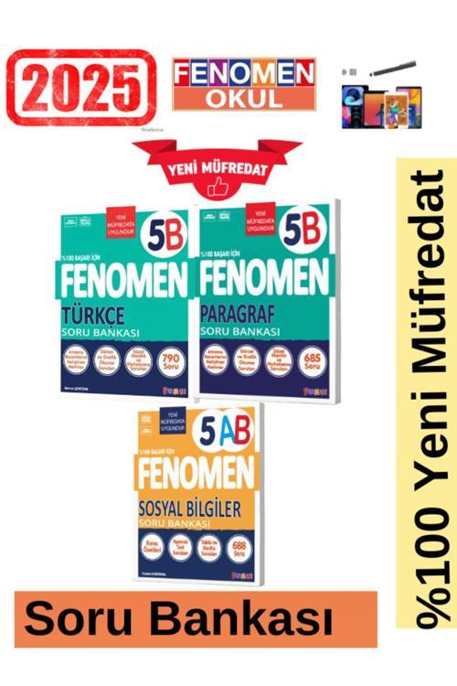 2025 5.Sınıf Türkçe(B)-Paragraf(B)-Sosyal(AB)-%100 Yeni Müfredat Soru Bankası Seti+Kalem