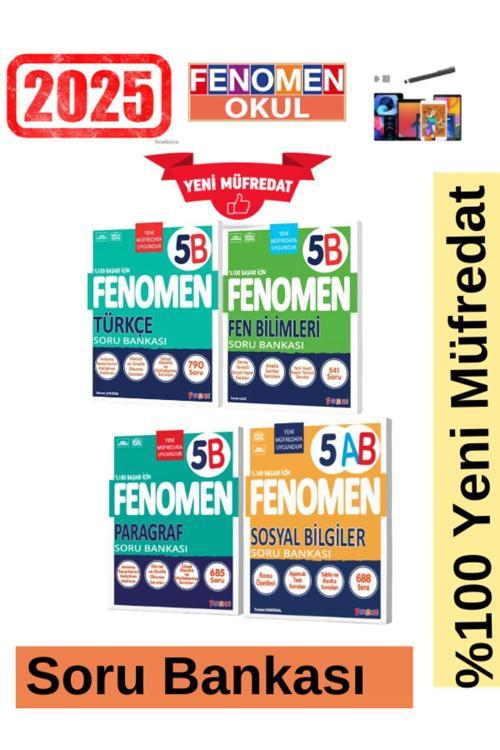 2026 5.Sınıf Türkçe(B)-Fen(B)-Paragraf(B)-Sosyal(AB)- Yeni Müfredat Soru Bankası Seti+Kalem