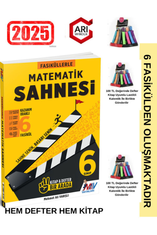 Arı Yayıncılık 2025 6.Sınıf Matematik Sahnesi Fasiküllerle Konu Anlatımlı Soru Bankası+Kalemlik