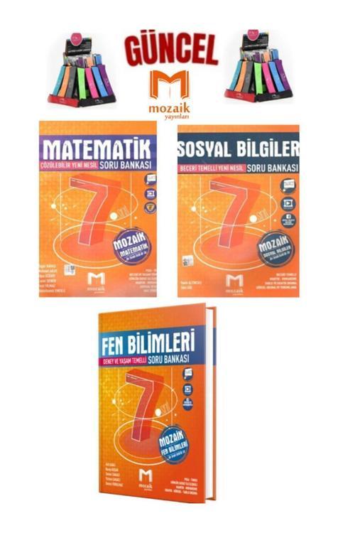 Mozaik 7.Sınıf Matematik-Sosyal-Fen Video Çözümlü Soru Bankası Seti+Kalemlik