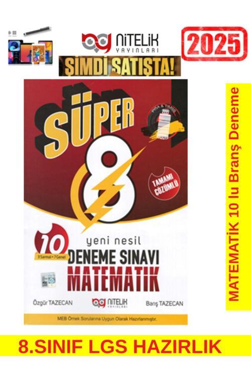 Nitelik Yayınları 2025 Süper Matematik Tamamı Çözümlü 10 Deneme+Android Kalem