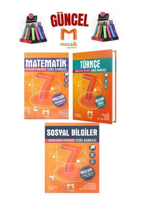 Mozaik 7.Sınıf Matematik-Türkçe-Sosyal Video Çözümlü Soru Bankası Seti+Kalemlik