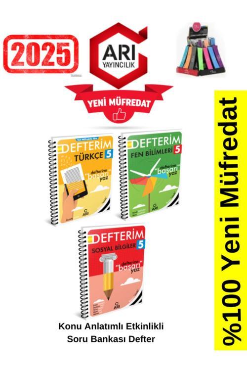 Arı Yayınları 2025 5.Sınıf Fen-Türkçe-Sosyal Konu Anlatımlı Etkinlik Defter+Kalemlik
