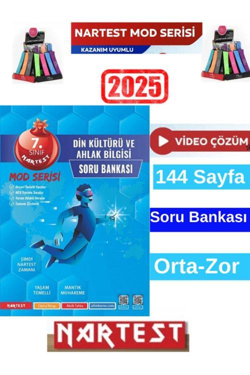 Nartest Yayınları Mod Serisi 2025 7.Sınıf Din Kültürü   Video Çözümlü Soru Bankası+Kalemlik