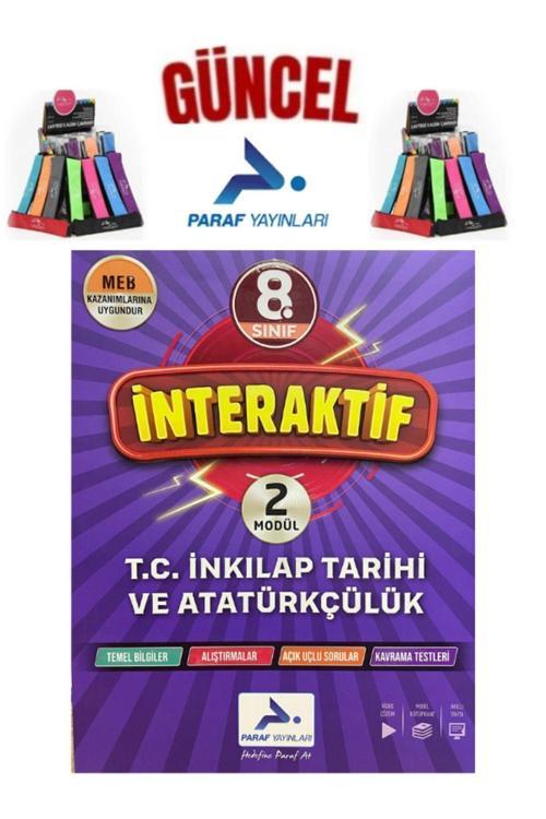 Güncel Paraf Yayını 8.Sınıf İnteraktif T.C İnk.Tar 1-2.Modül Tek Kitap Soru Kütüphanesi+Kalemlik
