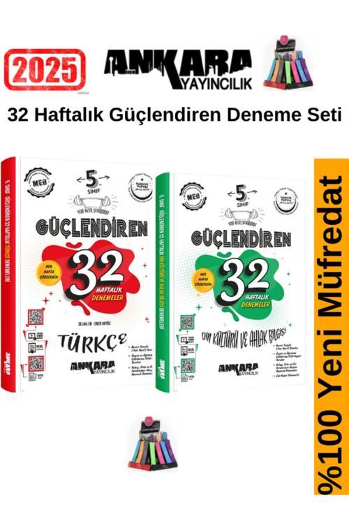 Ankara 5.Sınıf Güçlendiren Türkçe-Din 32 Haftalık Deneme Seti+Kalemlik