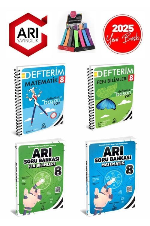 Arı 2025 8.Sınıf Mat-Fen Konu Anlatımlı Defter+Soru Bankası Seti(4Kitap)+Kalemlik