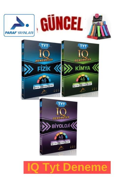 Güncel Paraf Fizik45-Kimya45-Biyoloji45 IQ Deneme Seti+Kalemlik