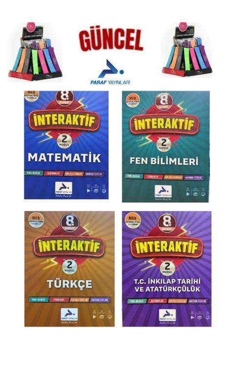 Güncel Paraf 8.Sınıf İnteraktif Mat-Fen-Türkçe-İnk 1-2.Modül Tek Kitap Soru Kütüphanesi+Kalemlik