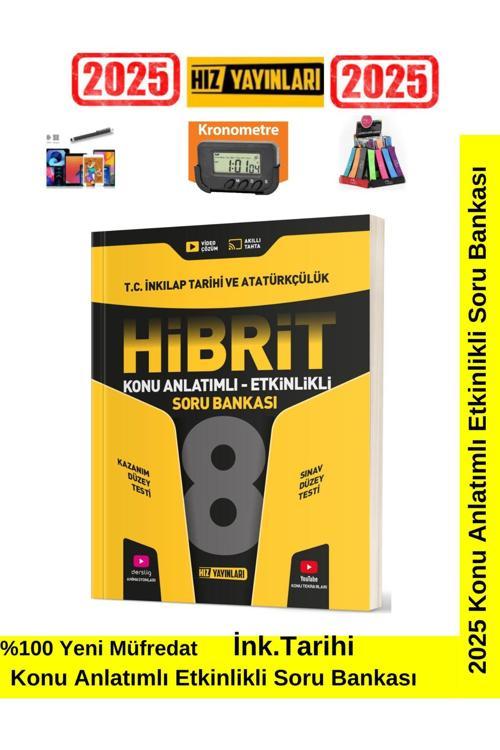 Hız 2025 8.Sınıf Hibrit İnk.TarihiKonu Anlatımlı Etkinlikli Soru Bankası Kronometre+Kalem+Kalemlik