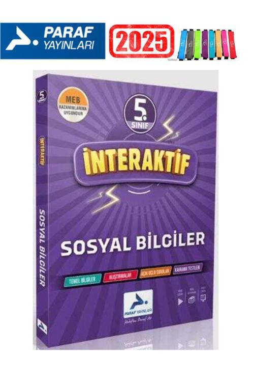 Paraf Yayınları 2025 5.Sınıf İnteraktif Sosyal Bilgiler Soru Bankası Seti+Kalemlik