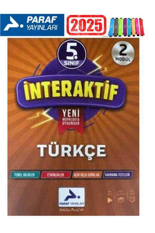 Paraf Yayınları 2025 5.Sınıf İnteraktif Türkçe Soru Bankası Seti+Kalemlik