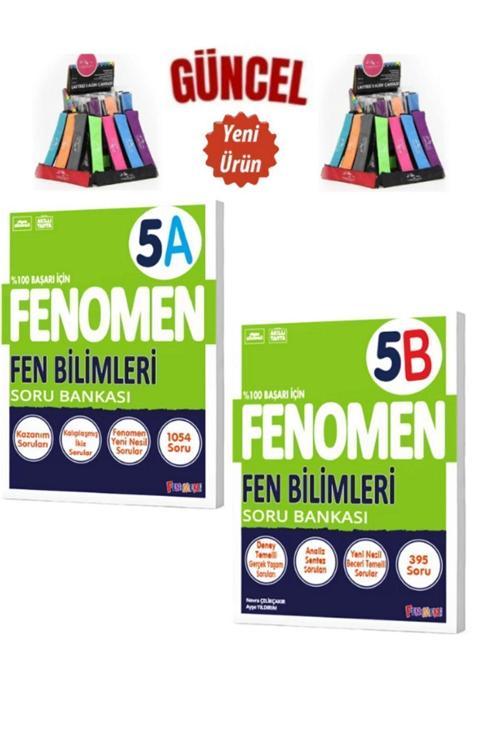 GÜNCEL FENOMEN 5.SINIF FEN BİLİMLERİ A-B SORU BANKASI(KOLAY-ORTA-ZOR SEVİYE)+Cambridge Kalemlik