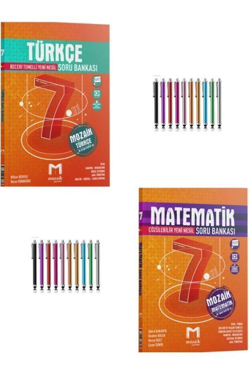 Mozaik 7.Sınıf Türkçe-Matematik Soru Bankası Seti+Dokunmatik Kalem