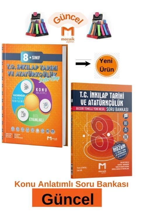 Mozaik 8.Sınıf İnk.Tarihi Bilgiler Konu Anlatım Etkinlikli Defter Kitap-Soru Bankası Seti+Kalemlik