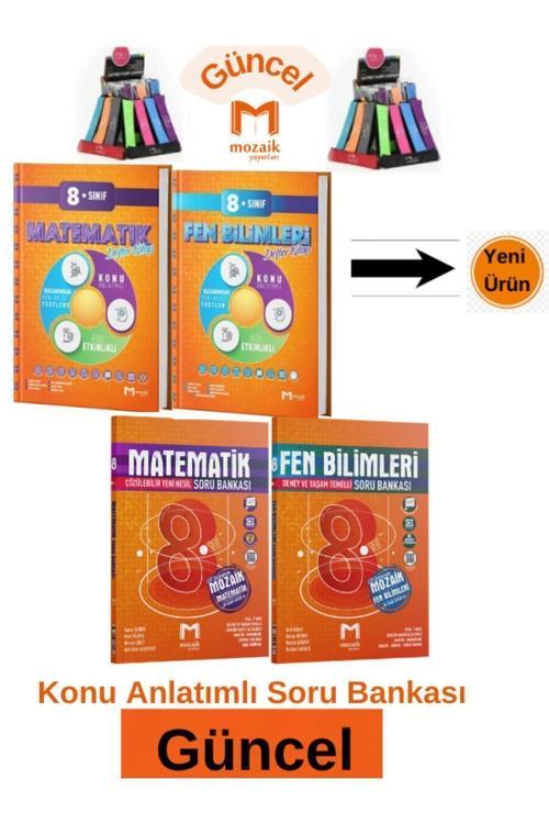 Mozaik 8.Sınıf Fen-Matematik Konu Anlatım Etkinlikli Defter Kitap-Soru Bankası Seti+Kalemlik